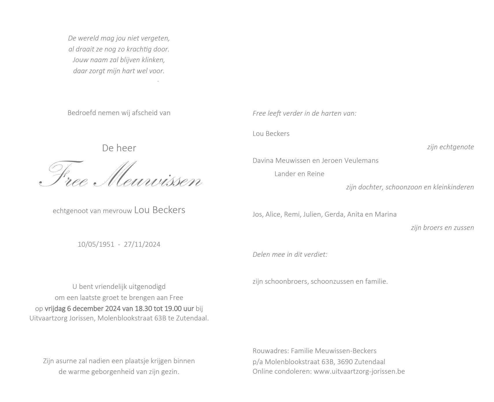 Letter Of Condolence