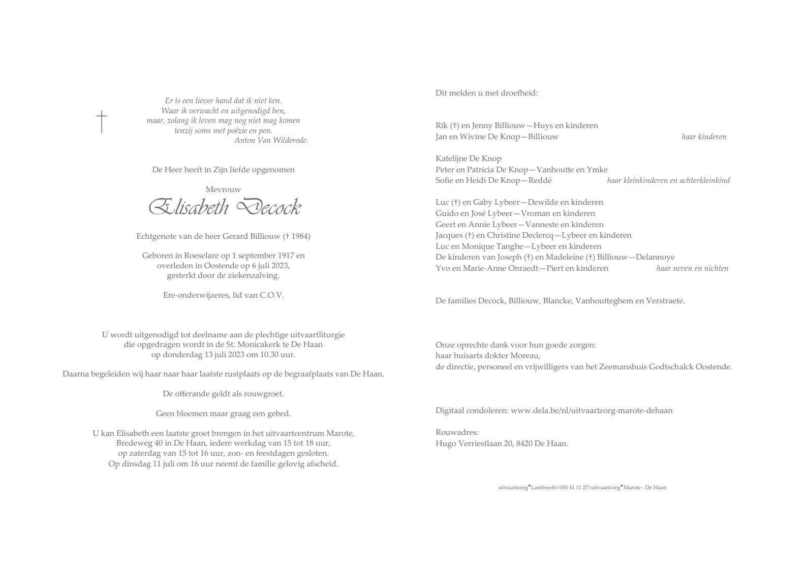 Letter Of Condolence