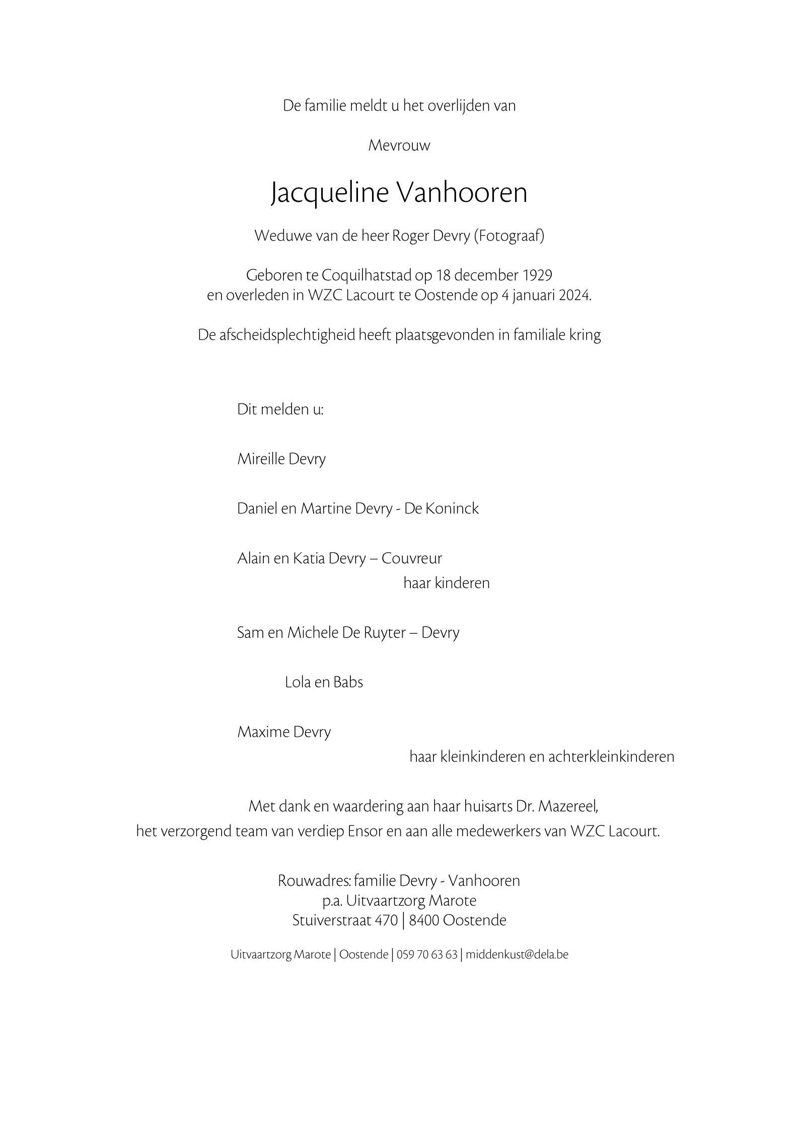 Letter Of Condolence