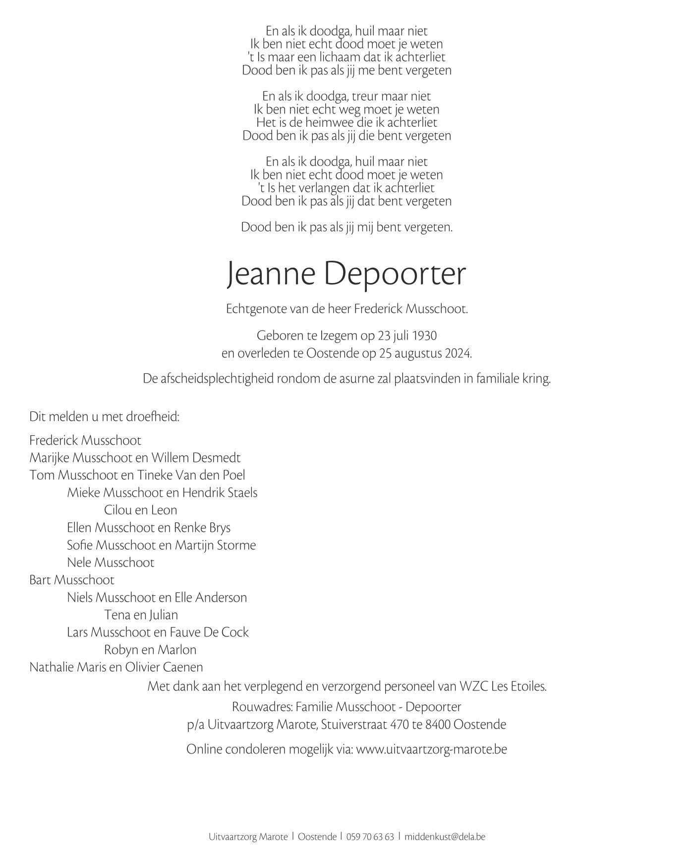 Letter Of Condolence