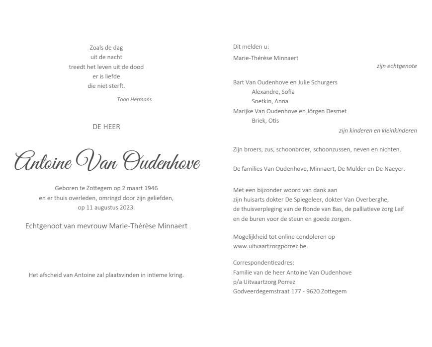 Letter Of Condolence
